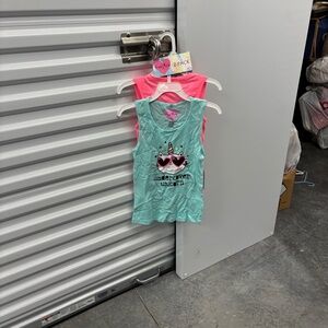 NWT 2 Pack Freestyle Unicorn Tank Top Set Aqua & Pink Undercover Unicorn Magical